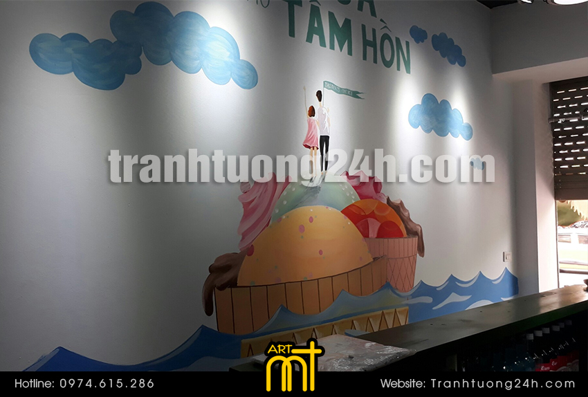 Vẽ tranh tường quán trà sữa Taster|||s Choice
